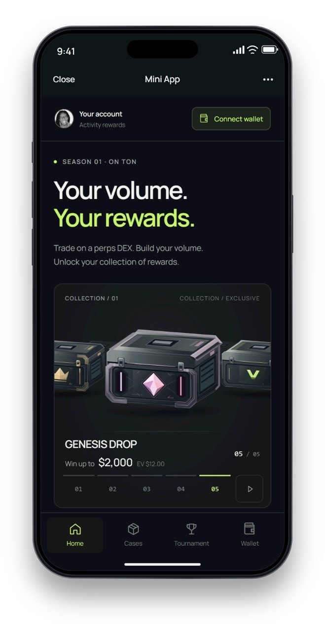 Авторский мокап главного экрана Trading Station с коллекцией Genesis Drop